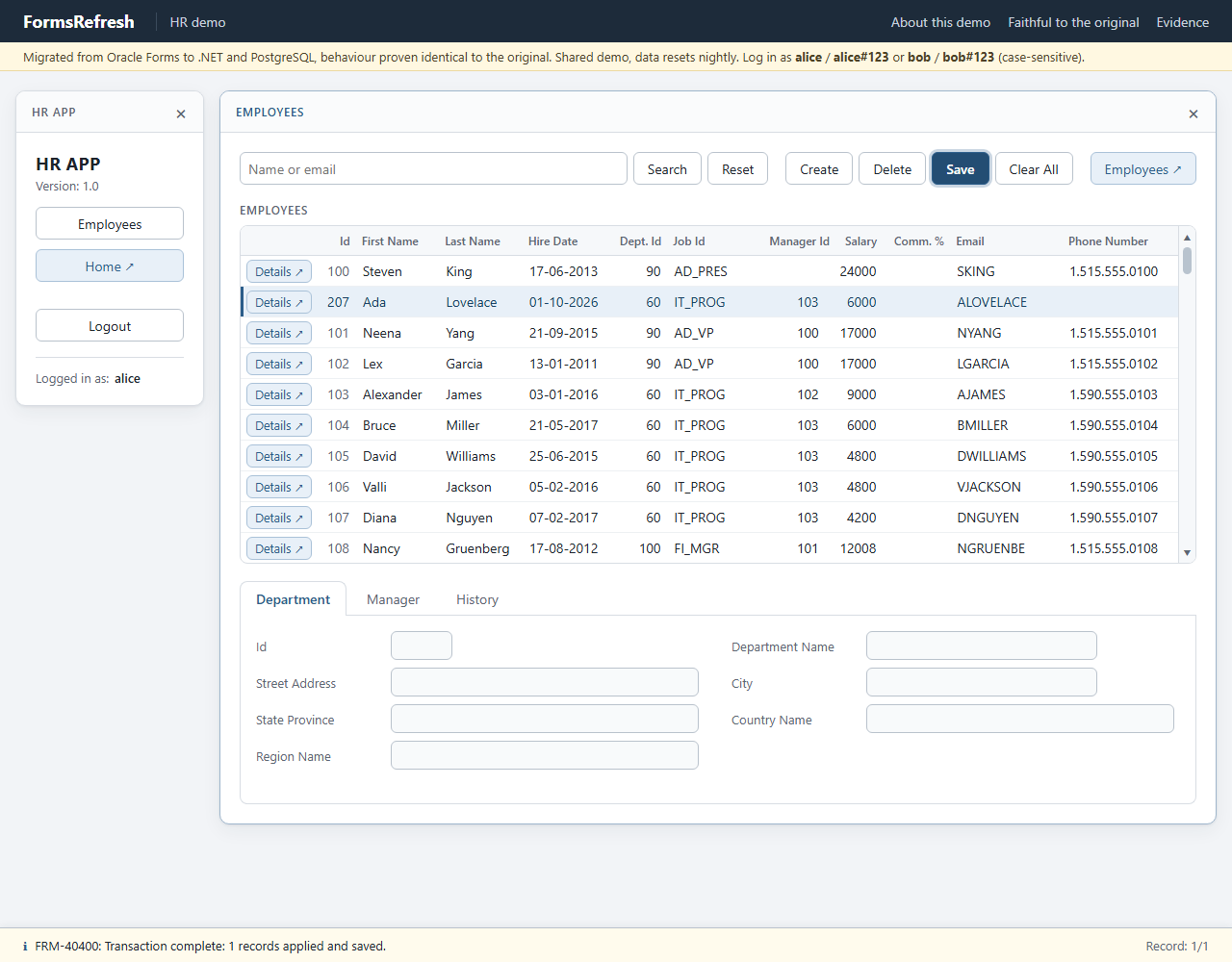 Migrated (.NET, PostgreSQL), step 10-save