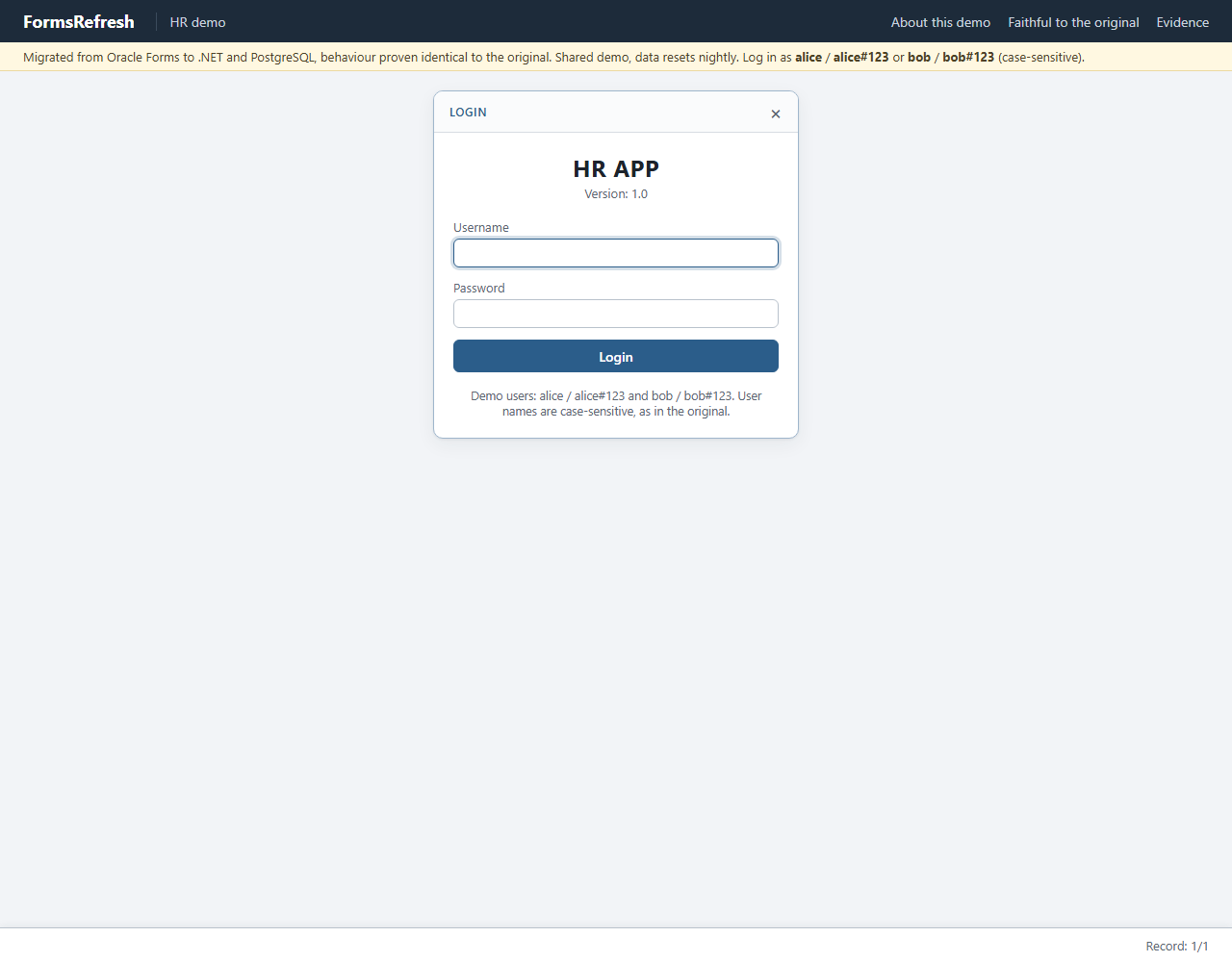 Migrated (.NET, PostgreSQL), step 00-open