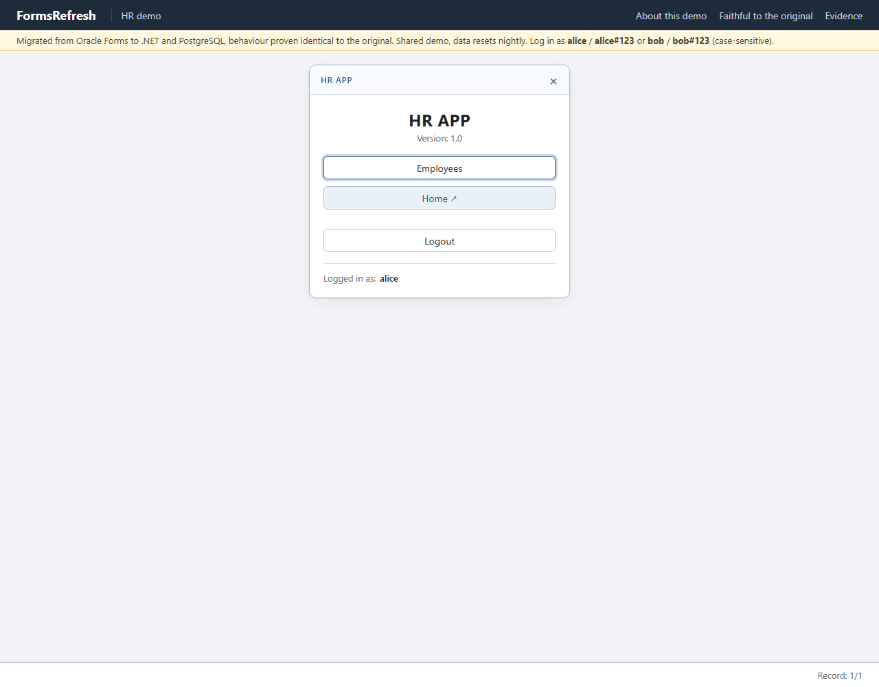 Migrated (.NET, PostgreSQL), step 02-login