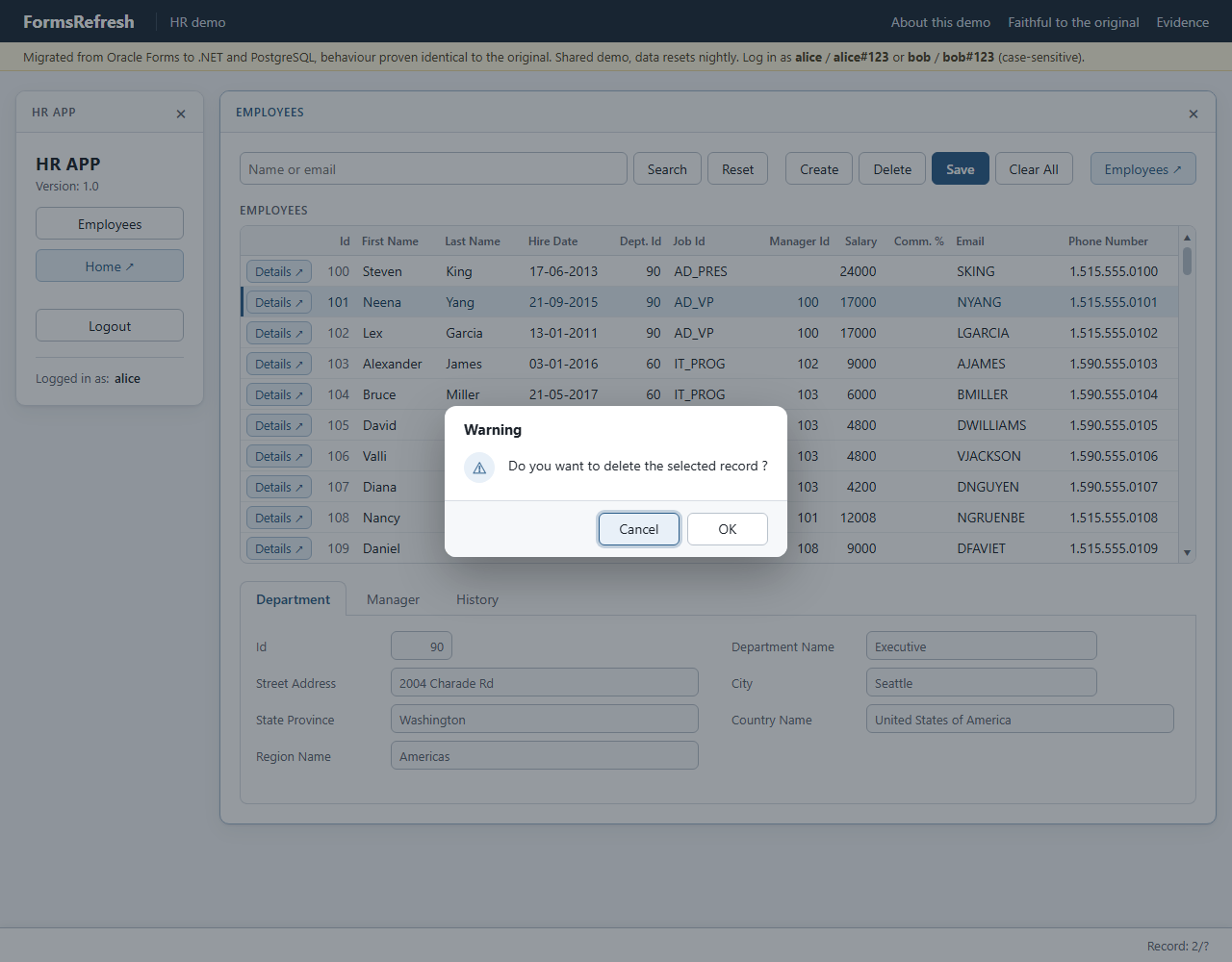 Migrated (.NET, PostgreSQL), step 05-delete