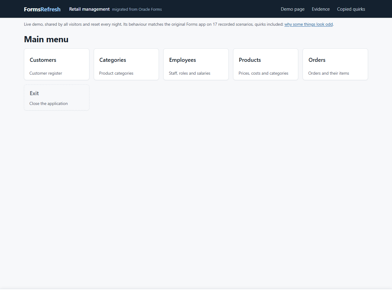 Migrated (.NET, PostgreSQL), step 06-exit-to-menu