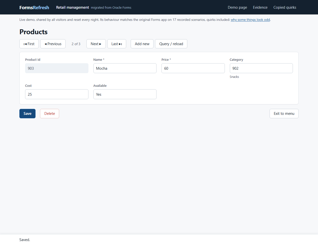 Migrated (.NET, PostgreSQL), step 05-save